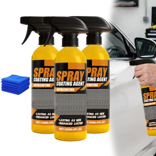 Pulidor instantáneo para autos, spray de recubrimiento cerámico nanohidrofóbico, agente de recubrimiento avanzado de acción rápida para autos (3PCS)
