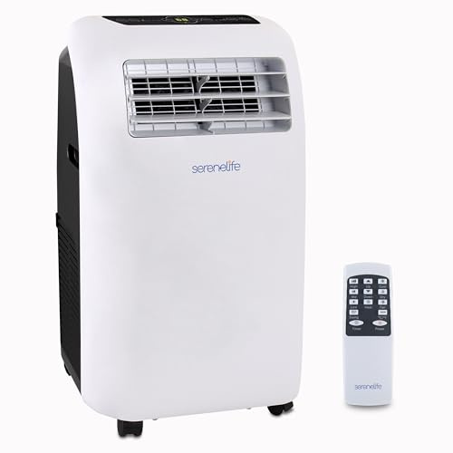 SereneLife Condizionatore Portatile 3-in-1 con Deumidificatore, Ventilatore, Riscaldamento, Climatizzatore Portatile con Telecomando, Kit Finestra, 12,000 BTU