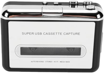 Bewinner Lecteur de Cassette USB vers Convertisseur Numérique MP3, Numériseur Audio Portable avec Inversion Automatique, Prise Casque 3,5 Mm, alimenté par USB ou Pile AA