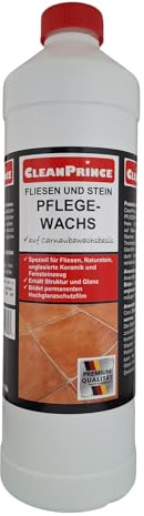 CleanPrince 1 Liter Fliesen und Stein Pflegewachs | CP400580 | Carnaubawachs Naturstein Glanz Reiniger