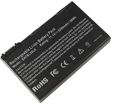 ARyee 5200mAh 11.1V BATBL50L6H Batterie Ordinateur Portable Batterie pour Acer Aspire 3100 3600 5100 5110 5210 5610 5630 5650 5680 9110 9120 9800 9810 BATBL50L6 5515-5187 5515-5831 5515-5879 Série