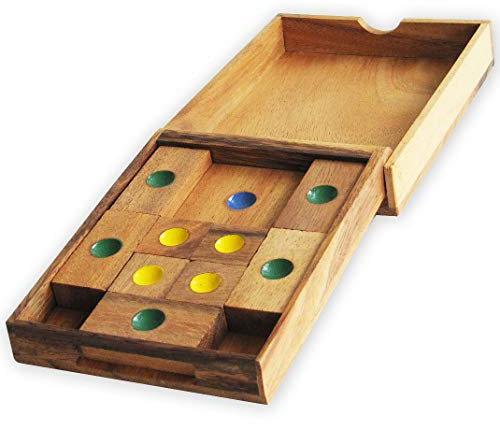 RED DONKEY, Can you get the Donkey out of the Stable? Eco-responsible solid wood brain teaser, level difficult, 11 different puzzles, CE Certified, Le Délirant Brand - Wooden Travel Game, Easy Storage