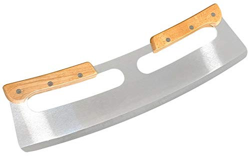 Scarlet Kitchen Rapido Professional - Cuchillo para pizza con hoja afilada de acero inoxidable de 35 cm, con mango de madera, corte rápido y limpio, con protector de la hoja