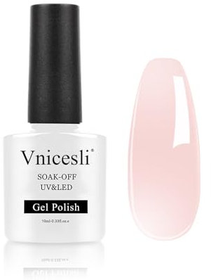 Vnicesli UV Nagellack Milchig Rosa, 10ml Gel Nagellack Für UV Lampe Natur Soak-Off UV Lack Farben Gel Nägel French Pink für Nageldesign Nagelstudio DIY Home Starter