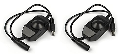 Hsthe Sea Confezione da 2 strisce LED dimmerabili, DC 12 V-24 V 6 A, interruttore dimmer per striscia LED 3528 5050 5630