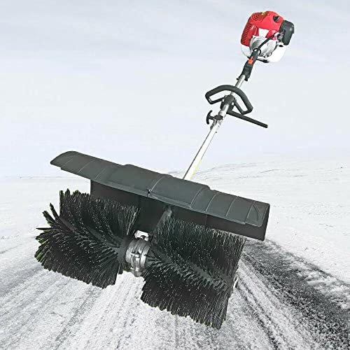 2-Stroke 52CC Gas Power Sweeper Brush Broom 2.3HP Sweeper Brush Cleaner for Artificial Grass Patios Driveway