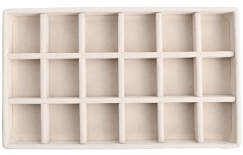 Schmucktabletts Schmuckschalen Organizer Damen Schmuckkasten, Schmuckaufbewahrung Schubladen Schmuck Box für Schmuck,Ohrringe,Armband,Ringe (18 Gitter)