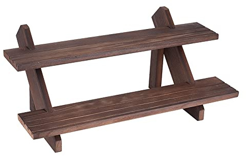 NBEADS Espositori per Orecchini al Dettaglio A 2 Livello, Espositore per Carte di Gioielli al Dettaglio in Legno Staccabile con Supporto per Gioielli Anelli Orecchini Color caffè