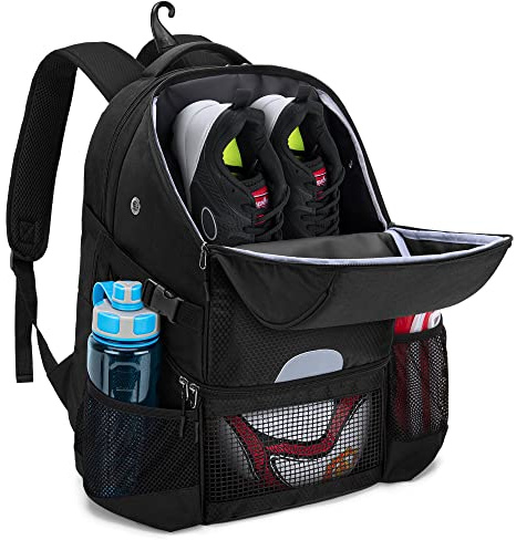 DSLEAF Soccer Backpack for Men, Basketball Bag with Ball Space and Separate Shoe Space for Basketball, Soccer, Volleyball Training