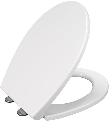 Soft Close Toilet Seat, Oval Standard Size Toilet Seat, Quick-Release for Easy Cleaning, Durable Loo Seat, Comes with Two Fitting Options Premium UF Material by AAN®