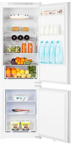 Teknix BITH70FF 70/30 Integrated Fridge Freezer - Built-in with 246L Capacity - Total No Frost - Digitals Controls - White, H176.8 x W54.0 x D54.0 (cm)