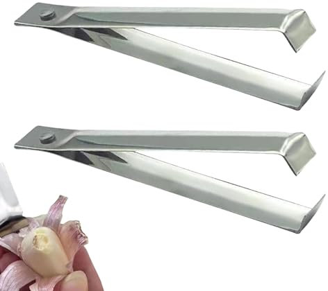 Xistuoz Pince à éplucher, pince à arêtes de poisson | 2 pinces fines à l'ail, pince à épiler éplucheur de peau | Pince fine, éplucheur d'ail pratique avec poignée de précision pour la cuisine, l'ail,