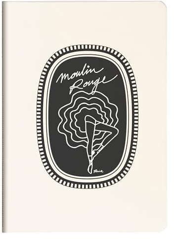 Clairefontaine 812433C - Notizheft Moulin Rouge, mit Fadenbindung DIN A5 14,8x21 cm, 32 Blatt, liniert, sortiert, 1 Stück