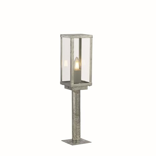 Lampada da terra per esterni alta 50 cm piccolo vetro metallo in argento IP44 E27 luce sentiero giardino luce esterna terrazza