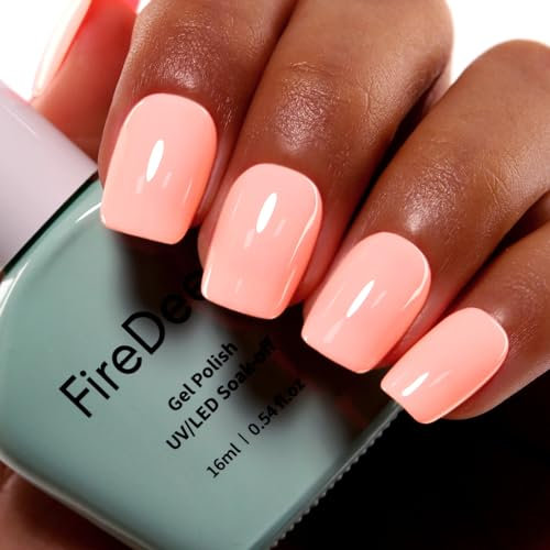 Firedeep Nude Pink Gel Nail Polish 1Pcs Bright UV/LED Soak Off Manicure Salon French 16ML