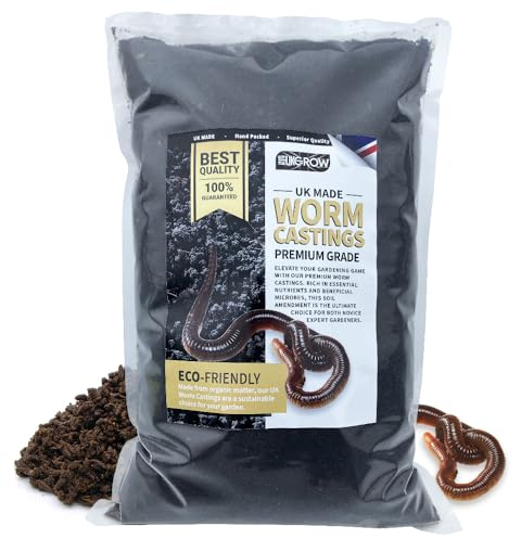 Worm Castings by UKGROW | 100% Organic Natural Fertilizer for Plants - Boost Growth & Soil Health in Various Sizes (1L, 2L, 3L, 5L, 10L, 20L) (3 Litre)