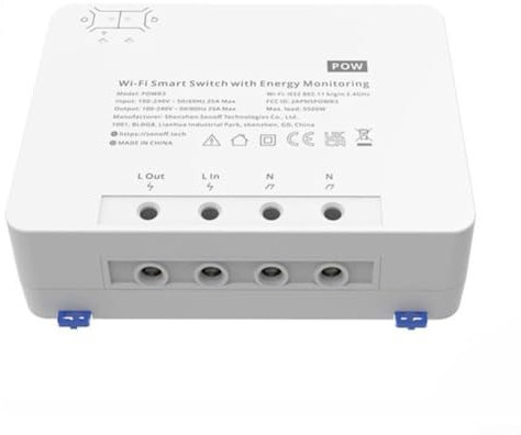 WiFi Smart Meter Switch, 25A Power Monitor DIY Module Smart Meter Energy Monitor For Alexa For Google, 100-Day Data Storage, Overload for PROTECTION