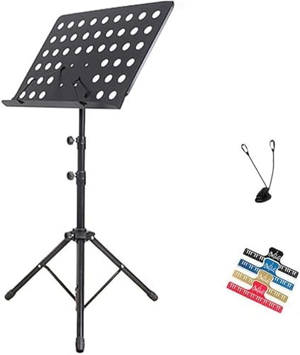 Soporte de música Soporte de partituras de doble uso Soporte de libros de escritorio con bolsa de transporte portátil Lámpara Clip de partituras Libro de la Biblia Soporte de tableta Soporte de partit