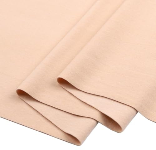 Wambere 100cm x 180cm Elastischer Strickstoff Bekleidungsstoff Meterware Dekostoff Bastelstoff Stoffe zum Nähen Sewing Fabric für DIY Kunsthandwerk Tischdekoration Kleidungsdekoration,Beige