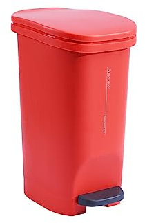 QTTYREV Poubelle 10L pédale poubelles Poubelle Poubelle seaux Plastique Salle de Bain Classification, Rouge, S
