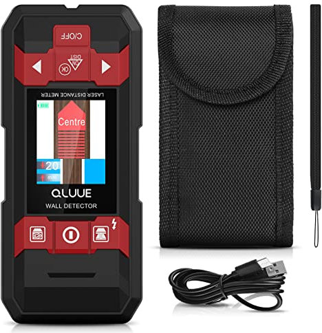QLUUE Leitungssucher & Laser Entfernungsmesser (40m) 2 in1 Über USB wiederaufladbares,multifunktionales Messgerät,das Entfernung, Fläche und Volumen misst und Holzbolzen/Metall/stromführende Wechsels