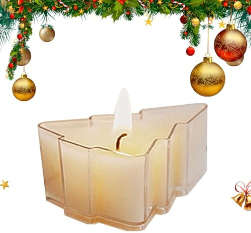 Tewzafiya Velas Perfumadas De Navidad,Velas De Té Perfumadas - Velas decorativas navideñas Velas en forma de árbol - Velas de aromaterapia únicas Velas de té para interiores y exteriores