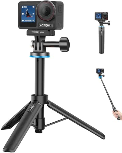 51cm Selfie Stick Stativ Set für DJI Osmo Action 5 Pro/4/3, Pocket 4/3, Alle GoPro, 2-in-1 Erweiterbar Griff mit Magnetische Schnellverschluss-Adapter, Vlog Ständer/Verlängerungsstab/Zubehör