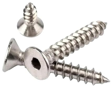 M3 M4 M5 Tornillo de cabeza plana hexagonal Tornillos autorroscantes de cabeza avellanada Allen de acero inoxidable, 20 piezas, M4x12mm
