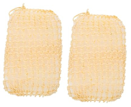 TOVINANNA 2 Esponjas Exfoliantes Corporales Cuerda Elástica de Sisal Beige para Limpieza Segura y Cómoda para Baño en Casa