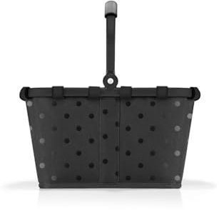 reisenthel carrybag XS Glossy dots Black – Kleiner Stabiler Korb im XS Format Kleiner Variante der Einkaufsikone praktische Innentasche – Elegantes, wasserabweisendes Design