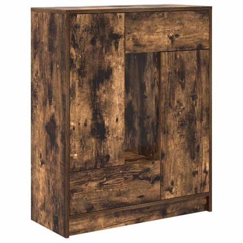 vidaXL Aparador con cajones y Puertas Roble Ahumado 73x31x90 cm, Armario de Almacenamiento, Mueble aparador, Mueble de Pasillo, Mueble Buffet