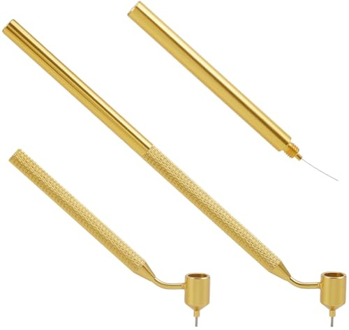 GORGECRAFT Fin linje målning penna aluminium fineliners vätska författare färg applikator penna med 0,7 mm ångspetsar precision vinklad touch up färgpenna för bilar repor reparation konst hantverk