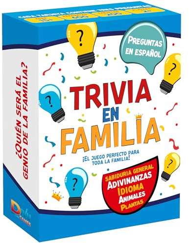 DiVU Games Trivia en Familia – Board Game en Español for Family, Friends, Adults & Teens | Juego de Cartas | Fun and Educational Trivia for Party, Game Night, Travel, Office, Classroom, Birthday