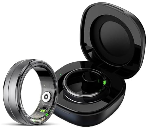 findtime Bague intelligente pour homme et femme - Tracker de fitness IP68 - Étanche - Anneau de suivi de fitness - Android iOS - Podomètre - Moniteur de fréquence cardiaque SpO2 - Suivi du sommeil