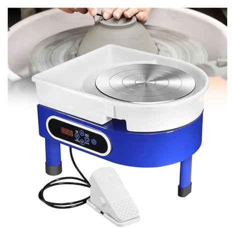 Horno eléctrico de alfarero con control táctil y pedal, placa giratoria, fregadero extraíble, ideal para manualidades artísticas de cerámica de arcilla, potencia de 350 W