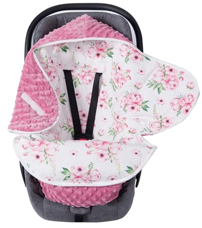 Manta envolvente para bebé de invierno, cochecito, saco de dormir, bolsa universal para los pies, manta de bebé, algodón, pañales para cochecito, silla de coche, 3-12 meses, flor rosa, M (3-12 m)