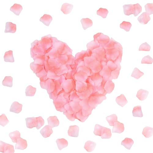 SOFPLATE Pétales de Rose Artificiels en Tissu 100G pour Mariage Panier Floral Rose Vif Centre de Table pour Fête Demande en Mariage Événement Saint Valentin Décoration de Nuit Romantique