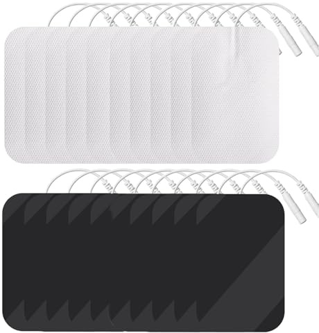 Frogetu 10 TENS-EMS Elektroden-Pads 6x9 cm,TENS Gerät Pads,Wiederverwendbar selbstklebenden Elektroden Pads,für TENS Geräte and EMS Trainer (10)