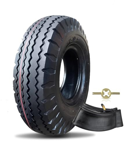 Reifen und Schlauch 4.10/3.50-6 für Rasenmäher, Schubkarren, Quads, ATVs, Go-Karts, Schneefräsen, Traktoren, Sackkarren, Transportwagen, Minibikes, Luftdruck 3,5 bar