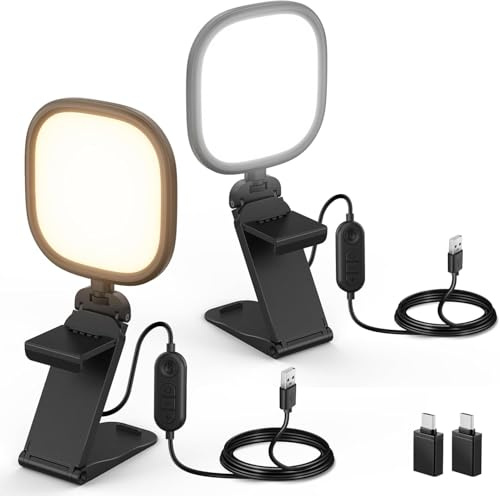 NEEWER Basics (Pack de 2) 5 '' 10 W Lámpara de Escritorio USB de Dos Colores con iluminación periférica, con Soporte multifunción, CRI 95, para Monitor, Ordenador portátil, cámara Web