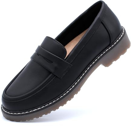 Womens Loafers Shoes Platform Chunky Penny Loafer Lug Sole Comfortable Slip On Work Office Business Casual Dressy Fashion Driving Moccasins Women Shoes