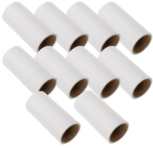 Levemolo Lint Roller Refill 600 Sheets 10pcs Sticky Pet Hair Remover Roll Replacement for Clothes Furniture Carpets Car Seats White