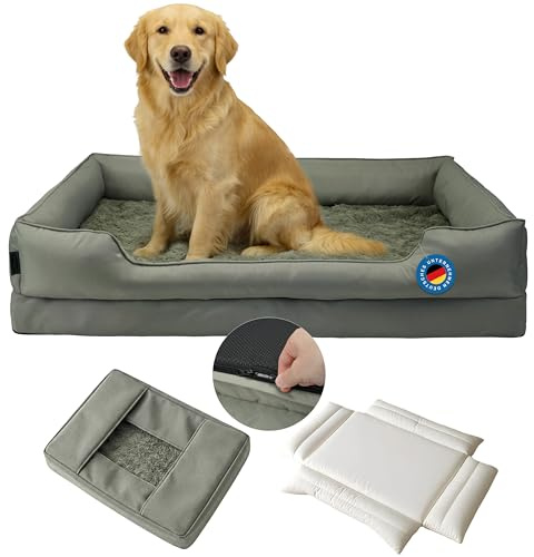 Zedelmaier Orthopädisches Hundebett für mittelgroße & grosse Hunde, 109×74×25cm, dickes & waschbares Hundekissen, ergonomisches Hundebetten mit abnehmbarem Bezug, kratzfestes & wasserdichtes Hundekorb