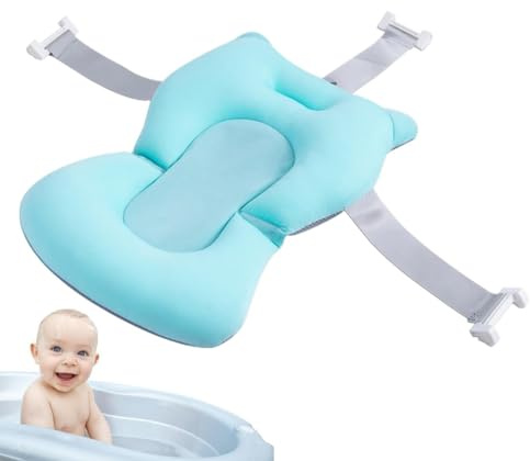 Alfombra de baño flotante para bebé - Inserto de cojín de ajuste universal | Almohada de apoyo para bañera infantil, tumbona para ducha para recién nacidos, almohadilla de asiento de seguridad a