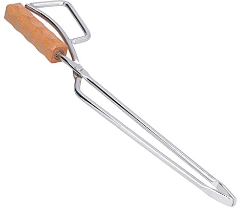 RASTKY Pinza per Caminetto con Morsetto in Acciaio Inossidabile Resistente Alle Alte Temperature, Pinza per Legna da Ardere Leggera, 15,3 Once, Griglie e Rastrelliere per Barbecue
