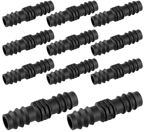 11 Pezzi Collettore Tubo Goccia in plastica,Connettori Tubo Nero,Collettore Tubo Retto 16mm,Accessori Raccordo Irrigazione a goccia,Apparecchi Irrigazione Professionali