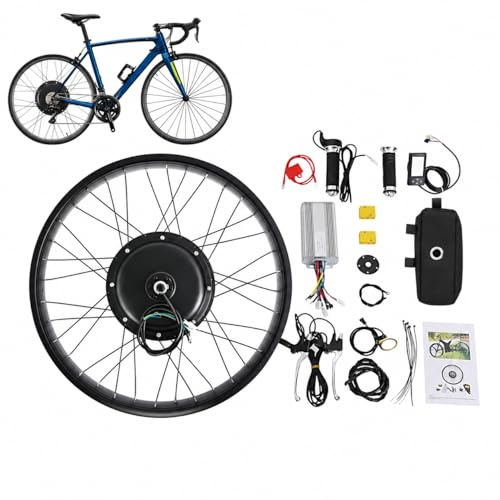 Kaichenyt 26 Zoll Fahrrad Motor, Fahrrad Motor Kit, Motor Für Fahrrad, E Bike Motor für Fahrradumbau, mit LCD Display und Daumen-Drehknopf für Fatbike Hinterrad
