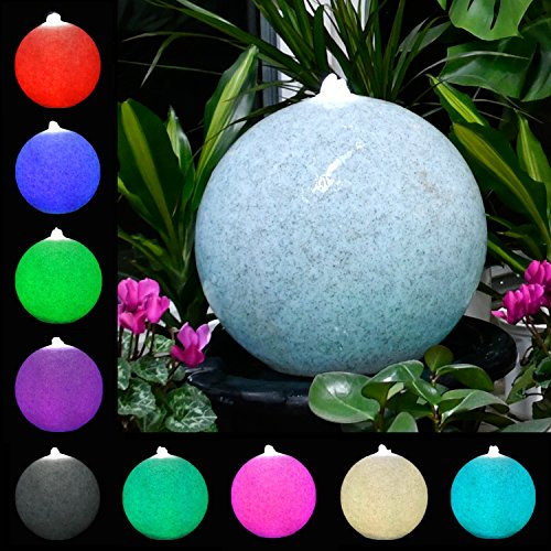 Köhko 51005S - Fontana a Sfera 50 cm, Effetto Pietra Naturale, con Telecomando a infrarossi a 24 Tasti
