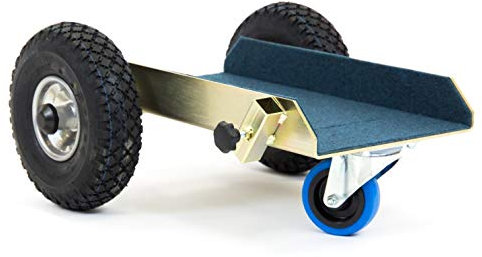 TS Allround 350 Air Glastransportwagen: Luftbereift, Stoßarm, Stabil mit Zusätzlicher Lenkrolle, Gelb, Stahl, 350 kg Traglast, 500 x 460 x 260 mm, Kompakt, Transportwagen