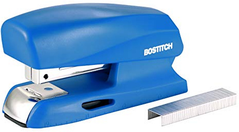 Bostitch Office - Engrapadora de 20 hojas, mini engrapadora, cabe en la palma de tu mano; azul (B150-azul)